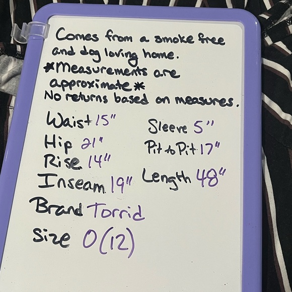 Torrid sz 0 (12) Black ,Brown, and White Capri length romper VGUC - Picture 5 of 7